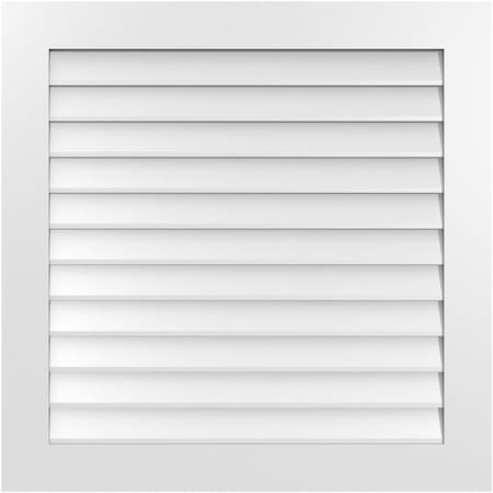 Ekena Millwork Vertical Surface Mount PVC Gable Vent: Non-Functional, w/3-1/2"W x 1"H, Standard Frame, 36"W x 36"H GVPVE36X3601SN